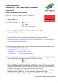 Fragebogen Entwicklungskonzept